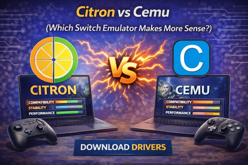 Citron vs Cemu comparison showing which Switch emulator makes more sense for PC users