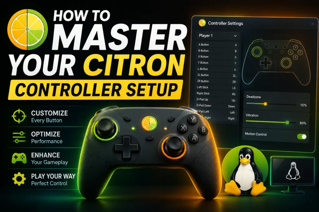 Citron emulator controller setup guide showing controller mapping and customization settings